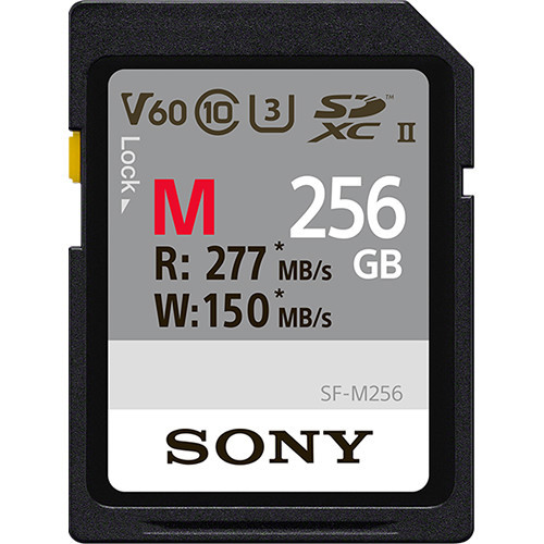 Карта памяти SD Sony SF-M256 UHS-II 256Gb, 10 class, чтение - до 277 Мб/с, запись до 150 Мб/с