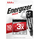 Батарейкa Energizer Max Alk E92, AAA, 4 шт.