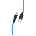 Дата-кабель hoco. X21 Plus USB - Type-C, 2,4А, 1м. Цвет: черно-голубой