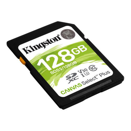 Карта памяти Kingston Canvas Select Plus micro SD+SD адаптер 128GB UHS-I U3 V30, 100/85 Mb/s