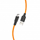 Дата-кабель hoco. X21m Plus USB - Micro USB, 2.4A, 1м. Цвет: чёрный/оранжевый
