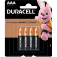 Батарейкa Duracell BASIC, AAA, 4 шт.