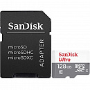Карта памяти Sandisk Ultra microSDXC 128GB UHS-I + SD Adapter, 100MB/s, Class 10