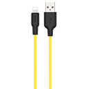 Дата-кабель hoco. X21iPlus, 2.4A, USB - Lightning, 1м. Цвет: черный/жёлтый