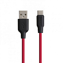 Дата-кабель hoco. X21 Plus USB - Type-C, 3А, 0.5м. Цвет: красный