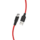 Дата-кабель hoco. X21A Plus USB 3.0A Type-C, 2м. Цвет: черный/красный