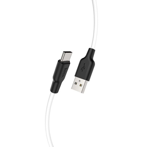 Дата-кабель hoco. X21 Plus USB - Type-C, 2,4А, 1м. Цвет: черно-белый