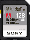 Карта памяти SONY 128GB SFG1M UHS-II U3 чтение - до 260 МБ/с, запись до 100 МБ/с (SF-M128)