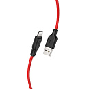 Дата-кабель hoco. X21iPlus, 2.4A, USB - Lightning, 2м. Цвет: черный/красный