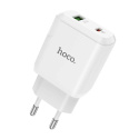 СЗУ HOCO N5 USB-A + USB-С, 3A, PD20W + QC3.0, цвет белый