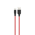 Дата-кабель hoco. X21 Plus USB - Type-C, 2,4А, 1м. Цвет: черно-красный