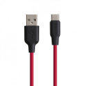Дата-кабель hoco. X21 Plus USB - Type-C, 3А, 0.5м. Цвет: красный