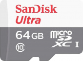 Карта памяти Sandisk Ultra microSDXC 64GB UHS-I + SD Adapter, 100MB/s, Class 10