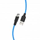 Дата-кабель hoco. X21m Plus USB - Micro USB, 2.4A, 1м. Цвет: чёрный/синий