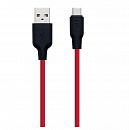 Дата-кабель hoco. X21 USB - Type-C, 1м. Цвет: черный/красный