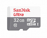 Карта памяти Sandisk Ultra microSDHC 32GB UHS-I + SD Adapter, 100MB/s Class 10