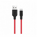 Дата-кабель hoco. X21a Plus флуоресцентный, USB - Type-C, 3.0A, 1м. Цвет: красный